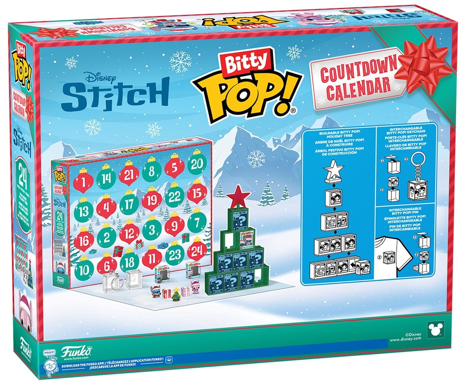 Calendar tematic Funko Bitty POP! Countdown Calendar: Stitch - Buildable Holiday Tree (2025) product image (4)