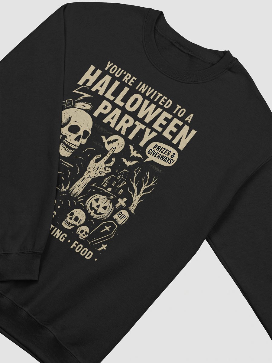 Halloween Party Invite Front Print Long Sleeve Unisex Sweatshirt Top product image (28)