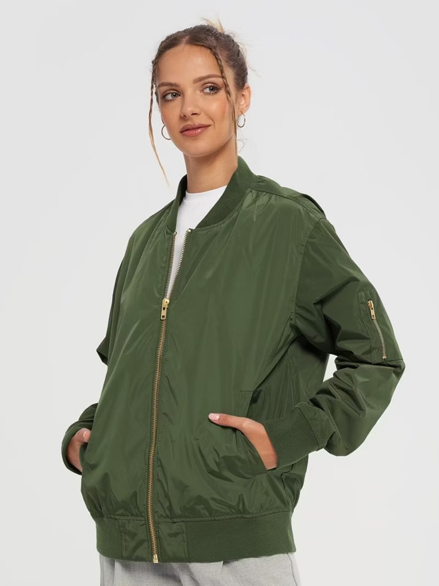 Military Green Camouflage Pixels Camo Pattern Unisex Embroidered Bomber Jacket product image (6)