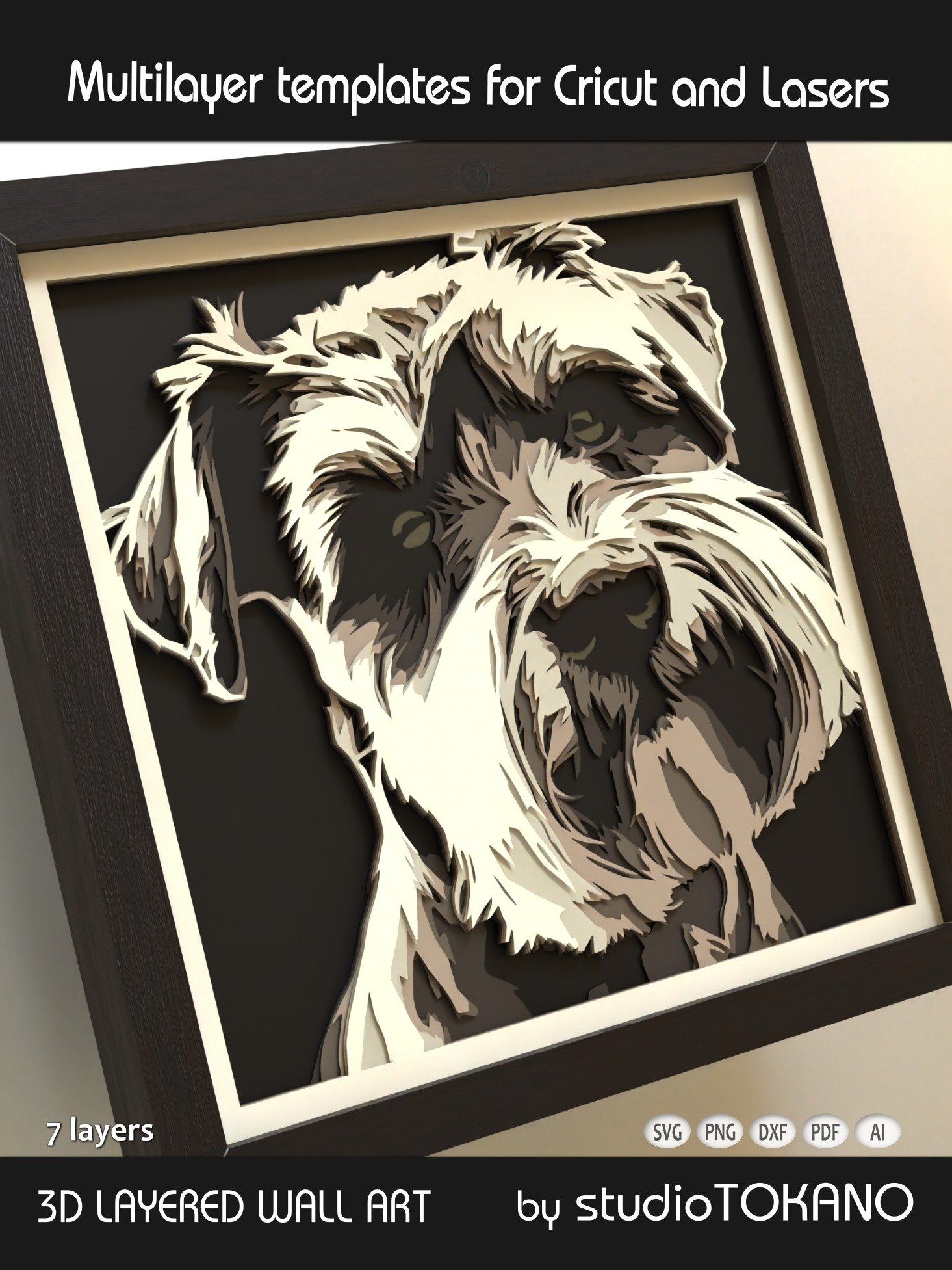 Schnauzer Dog 3D Cricut SVG product image (2)