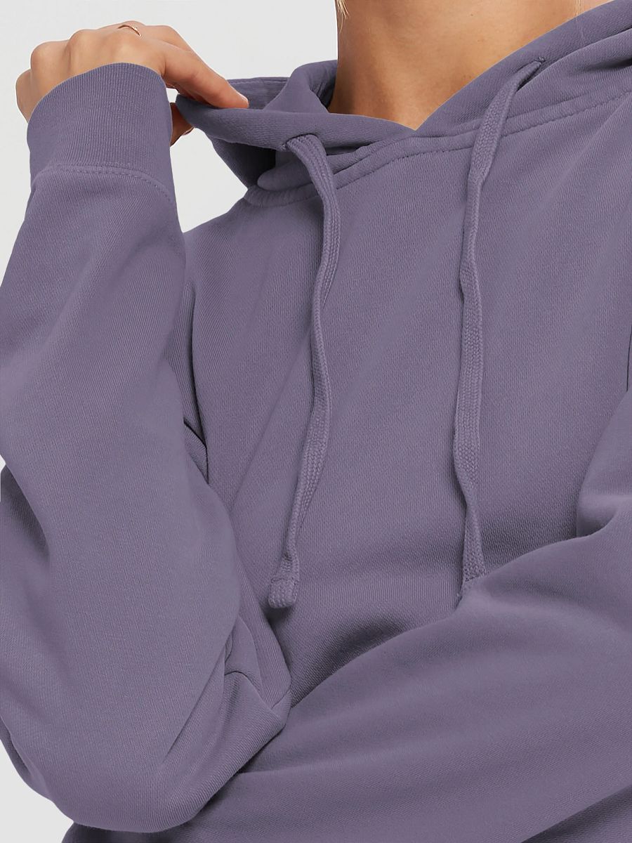 Plain Color Pigment Plum Hoodie product image (6)