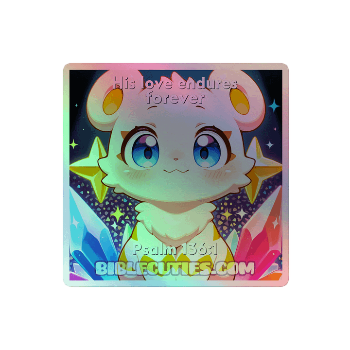 Bible Cuties Vicky - His love endures forever Holographic Sticker product image (2)