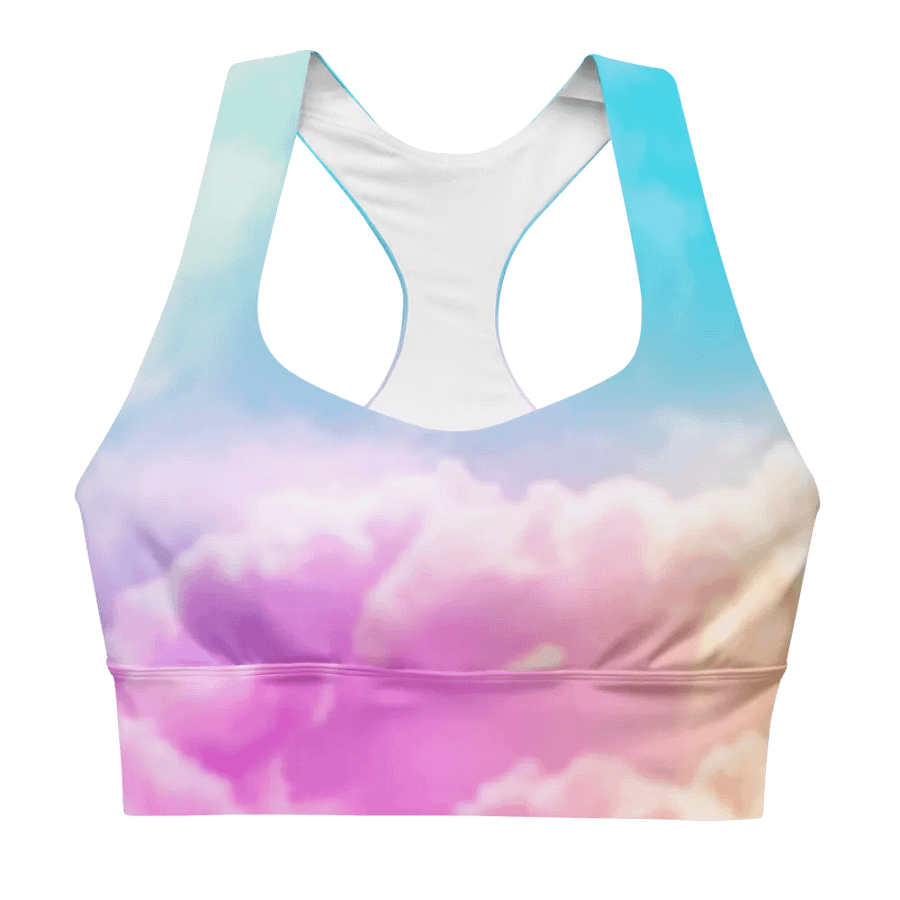 Blur cloud rainbow Design Longline Sports Bra - v7 product image (3)