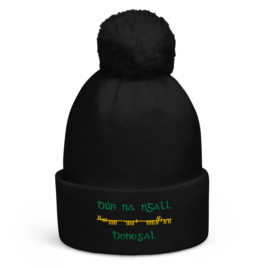 Donegal/Dún na nGall, Orthodox Ogham embroidered Pom-Pom Beanie product image (1)