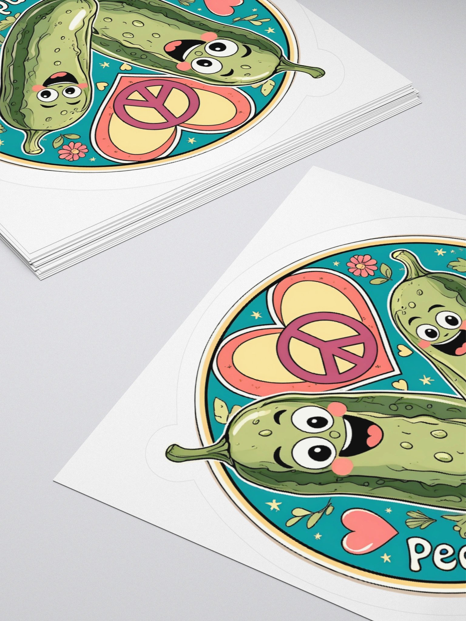 Peace-Loving Pickle Kiss Cut Sticker product image (11)