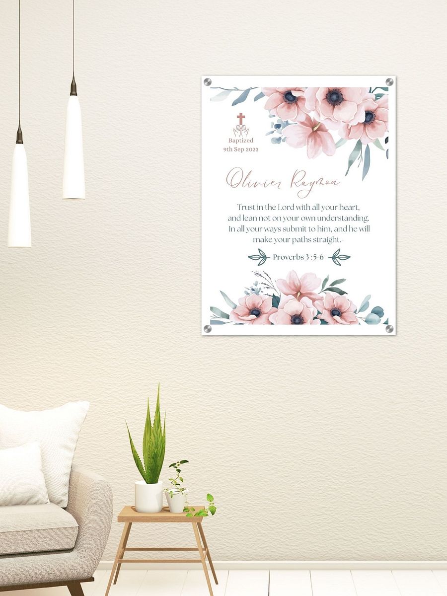 Water Colour Big Pink Flowers Baptism Canva Template product image (8)