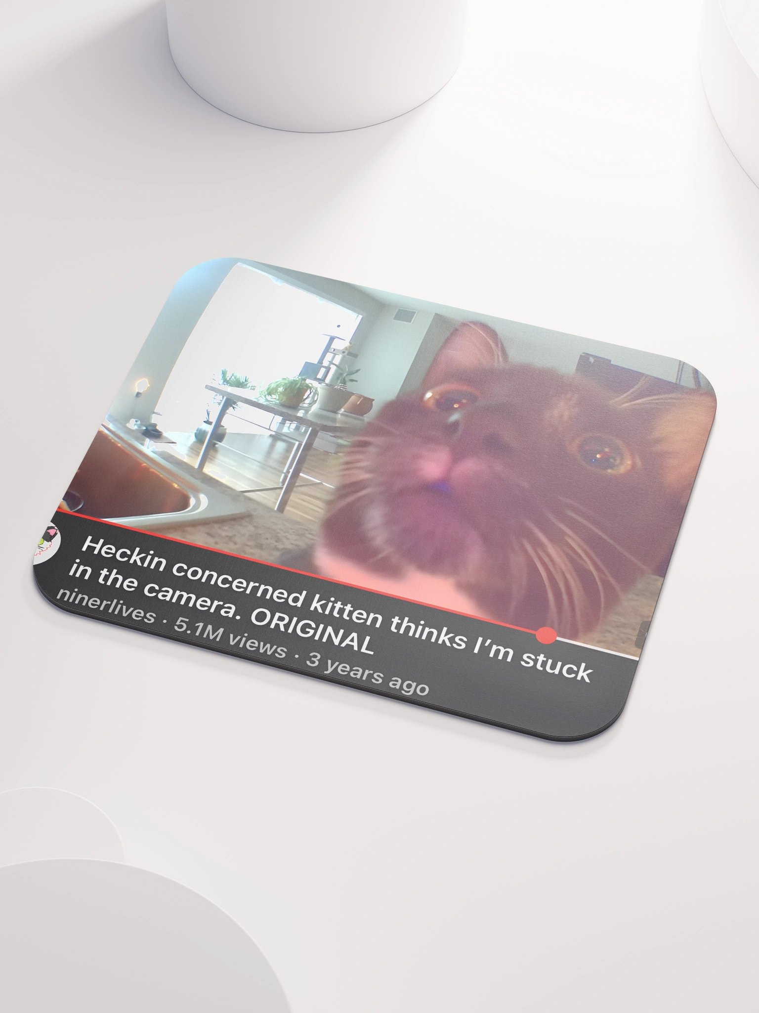 Zahra - Heckin' Concerned Kitten Mousepad product image (3)