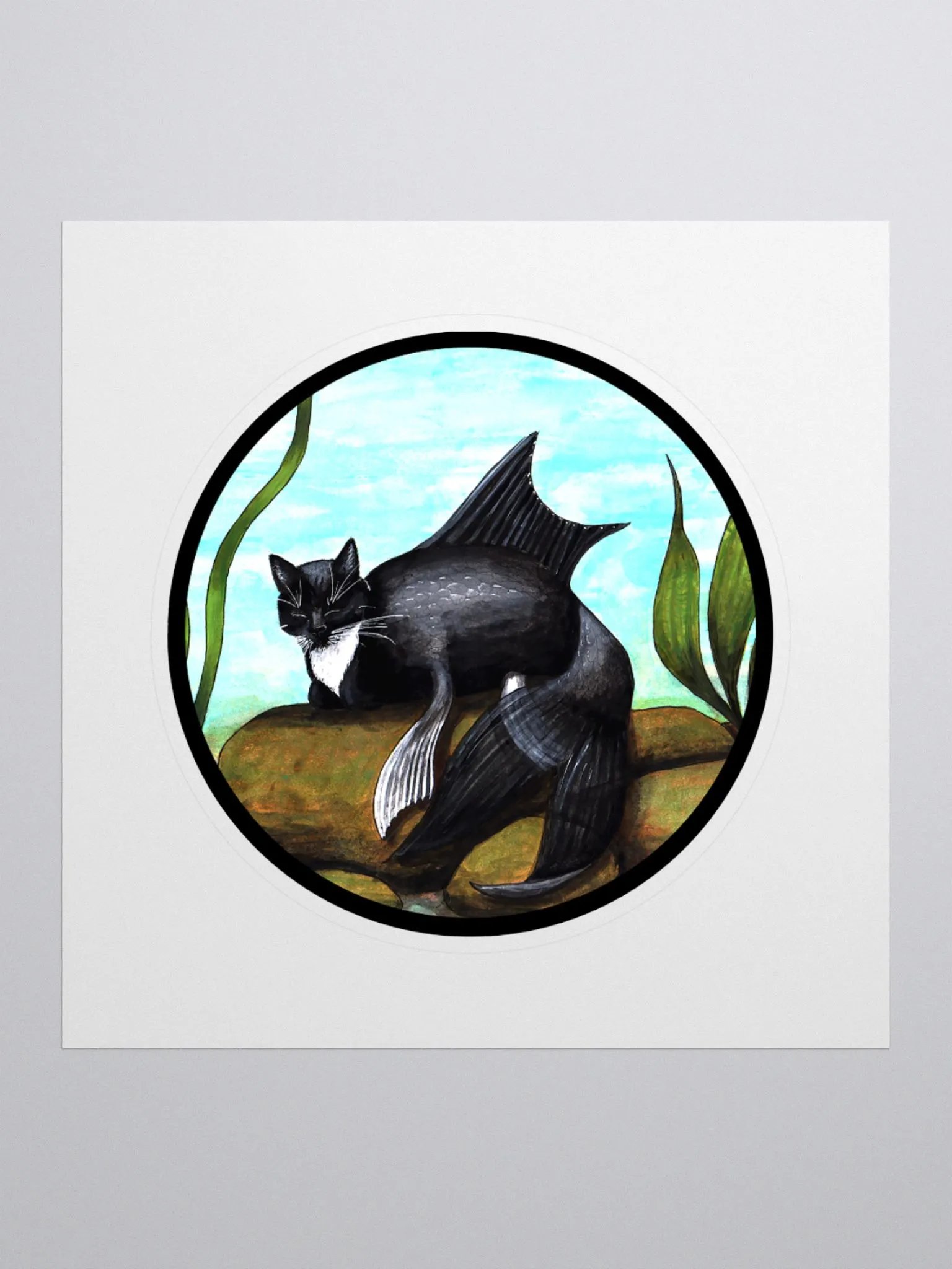 Mermeow Tuxedo Sticker product image (1)