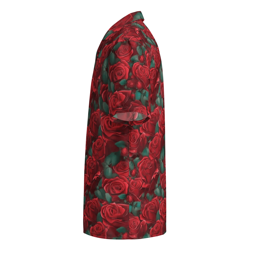 Floral Pattern Red Rose Flowers Hawaiian Shirt product image (3)