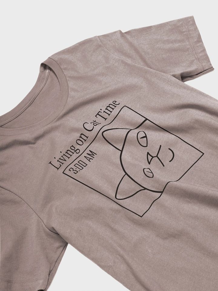 Living on Cat Time Unisex Tee, Black Print product image (2)