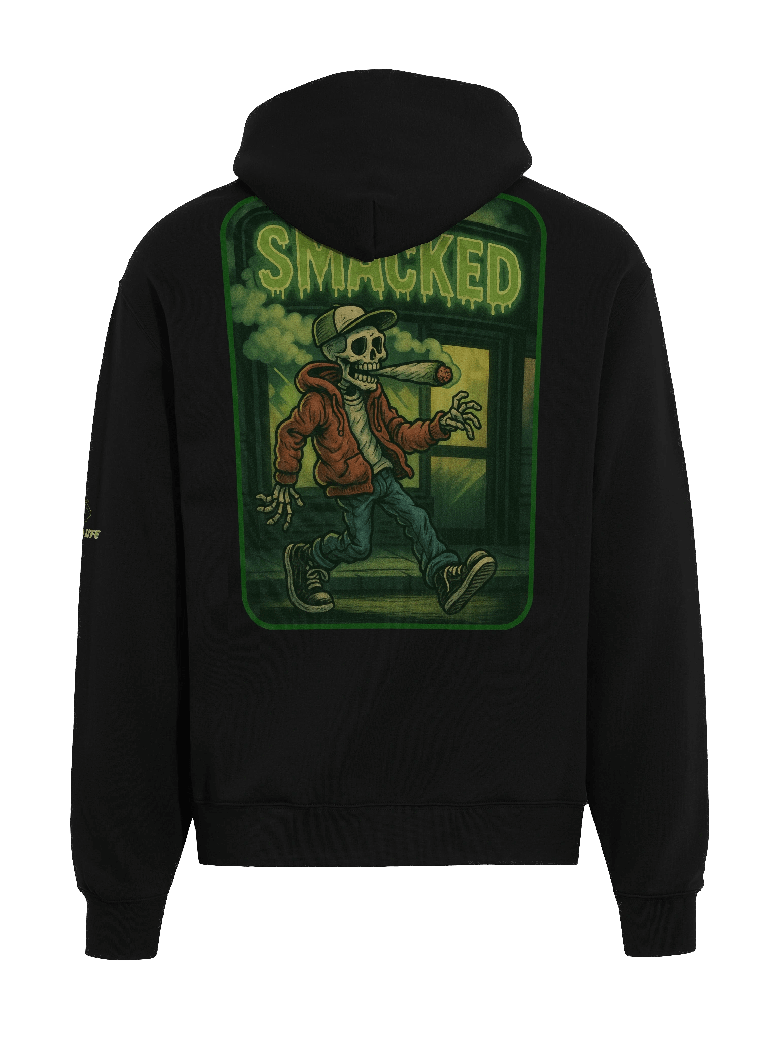 Smacked Streetwalker – Skeleton Smoke Session Oversized Hoodie product image (5)
