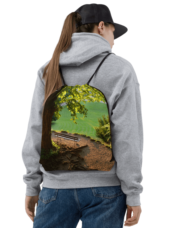 Rucksackbeutel mit Kordelzug - Parkbank unter einem Baum product image (2)