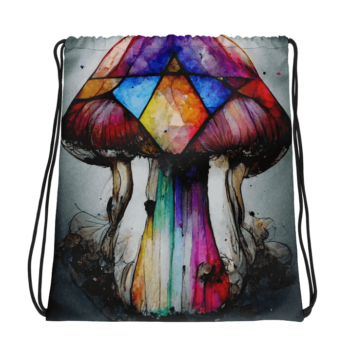 Surreal Spectrum Mushroom Drawstring Bag product image (1)
