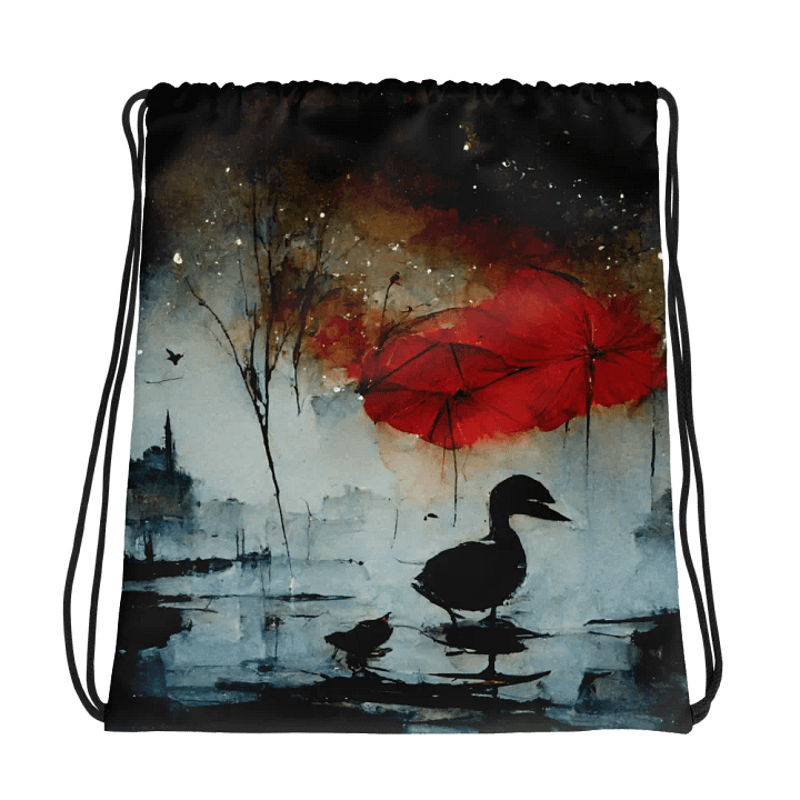Misty Duck Pond Drawstring Bag product image (1)
