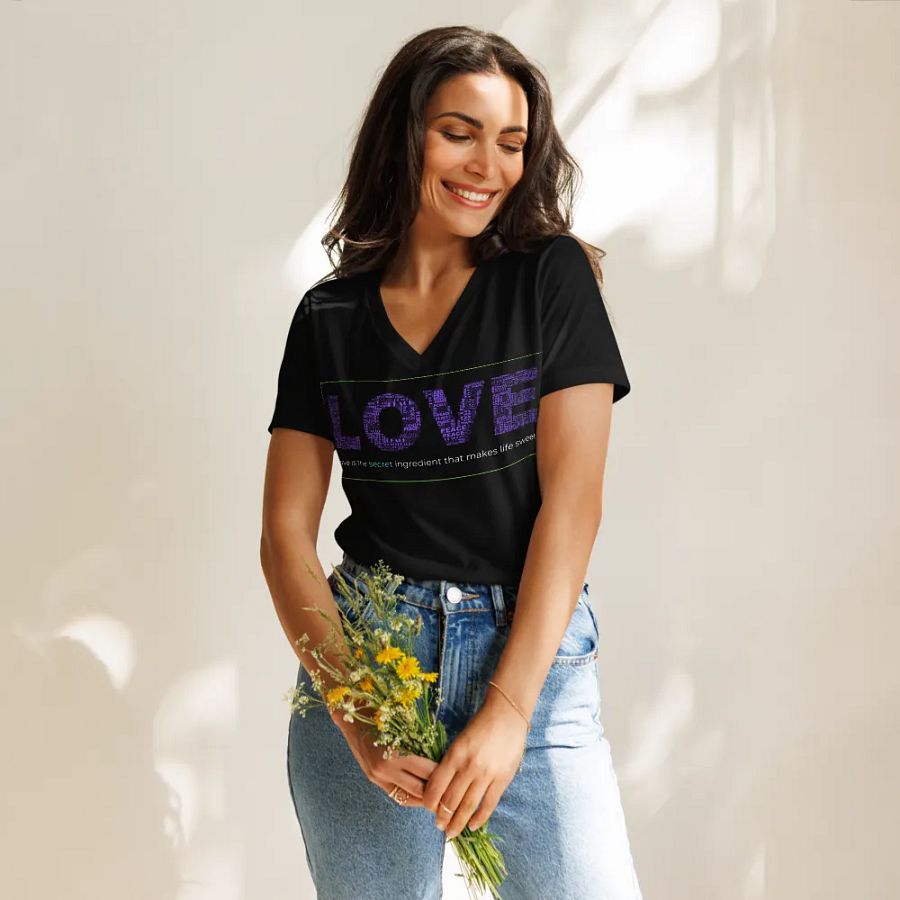 Sweet Love Relaxed V-Neck Tee product image (52)