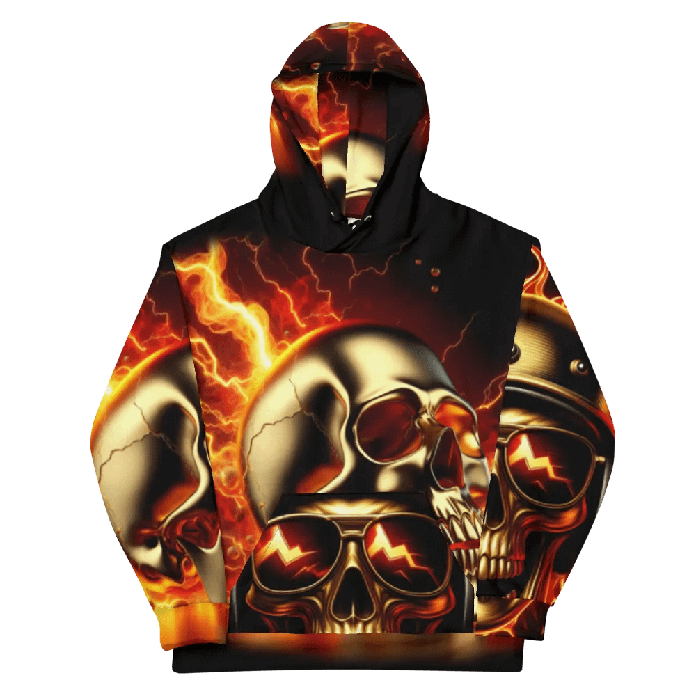 Metallic Inferno - Unisex Skull Hoodie #2 product image (11)