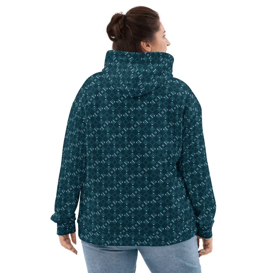 Facet Fantastic Blue Geometric Allover Print Hoodie for Men and Women product image (9)