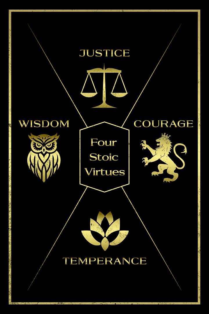 4 Stoic Virtues Matte Paper Poster product image (1)
