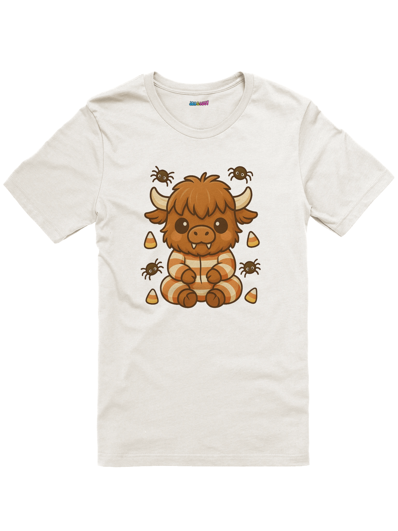 Cute Halloween Highland Cow Shirt – Candy Corn Cow Bella+ Canvas Tee product image (1)