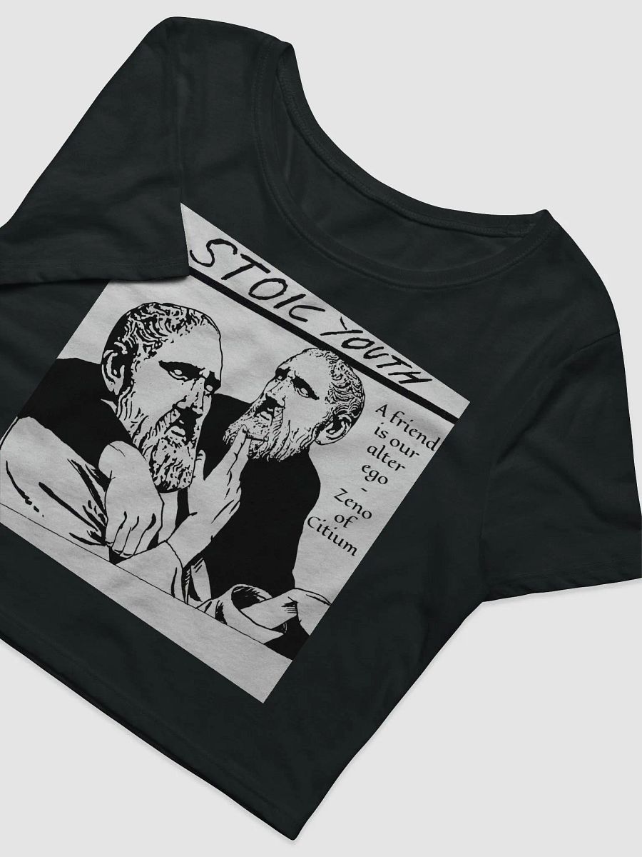 Stoic Youth Zeno of Citium quote Bella+Canvas Women's Crop Baby Tee product image (3)