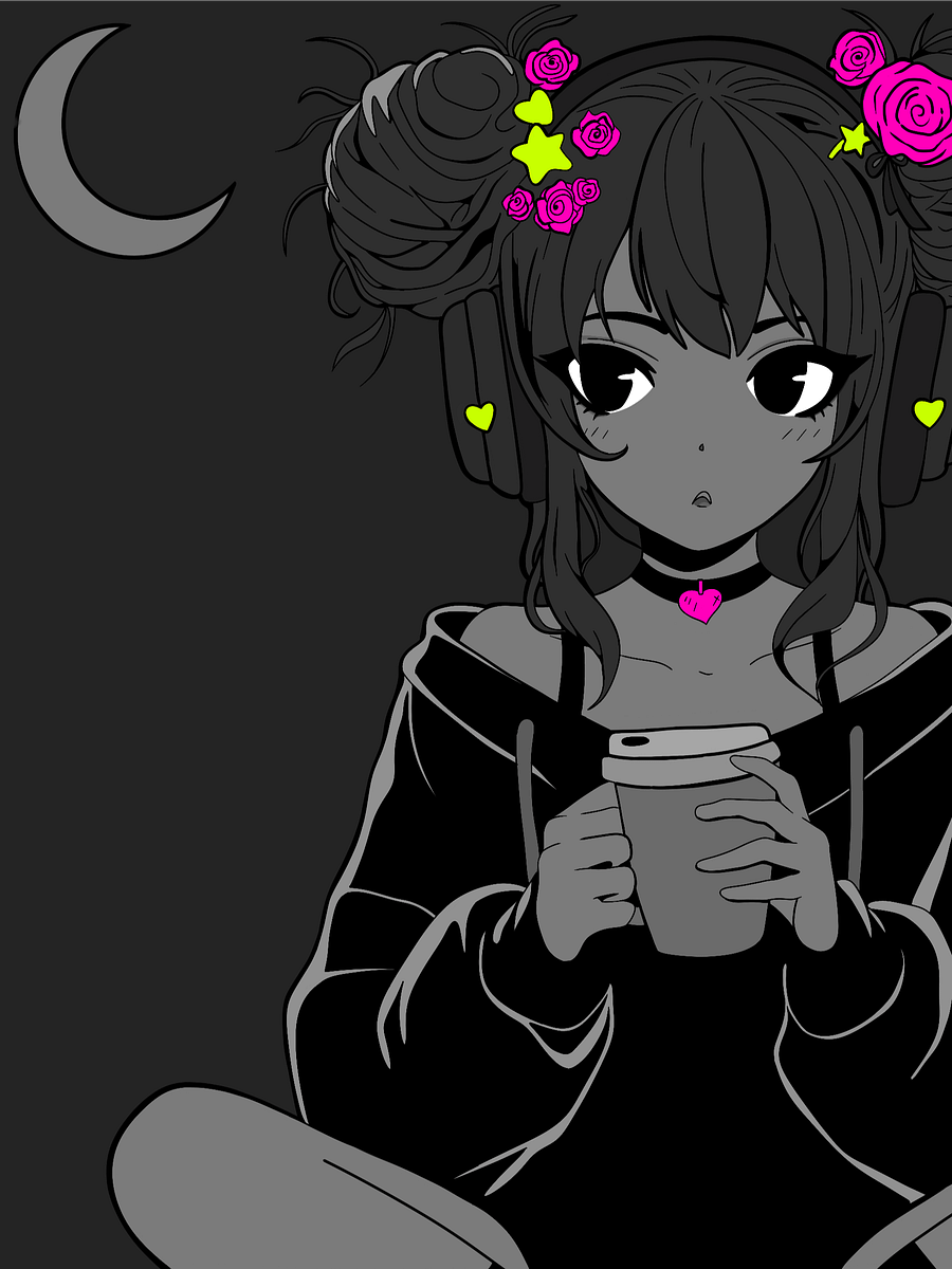 Esther: Space Bun Coffee Anime Girl Original By Brace4Chaos product image (3)