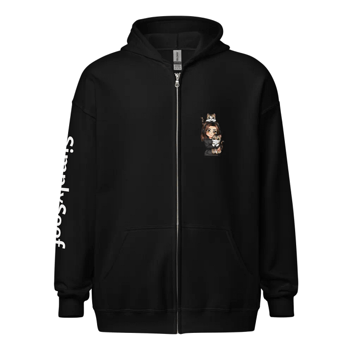 Zip-Up Hoodie with Soof and cats+channel name product image (1)