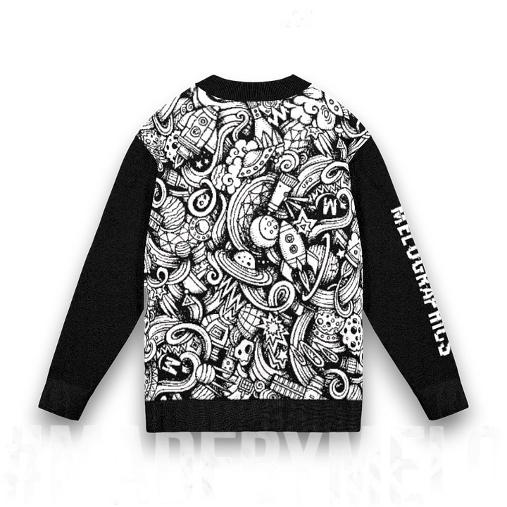 Dark Space Scribble - Knit Sweater [Cardigan] | #MadeByMELO product image (2)