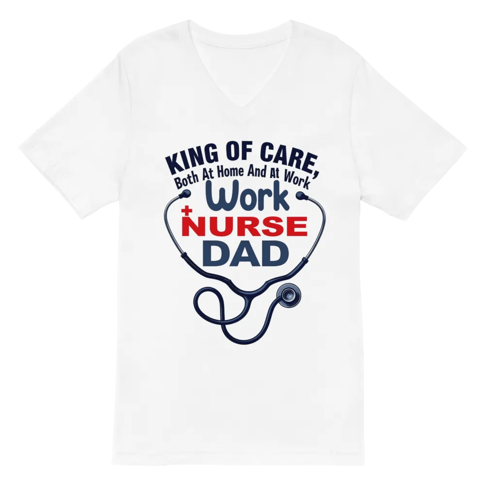 Nurse Dad King of Care V-Neck Tee product image (2)