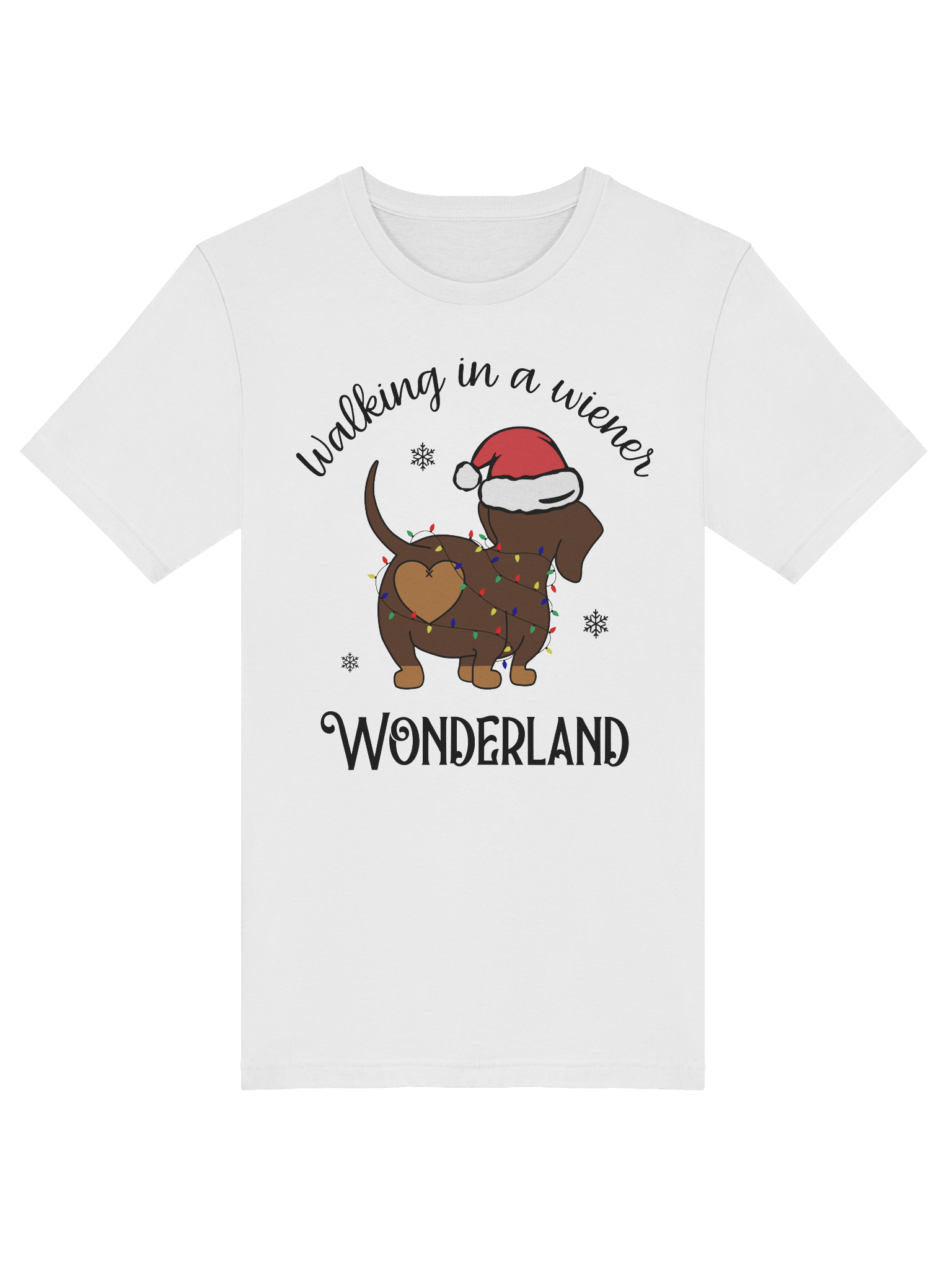 Walking In A Weiner Wonderland- Cute Christmas Dachshund T-Shirt product image (6)