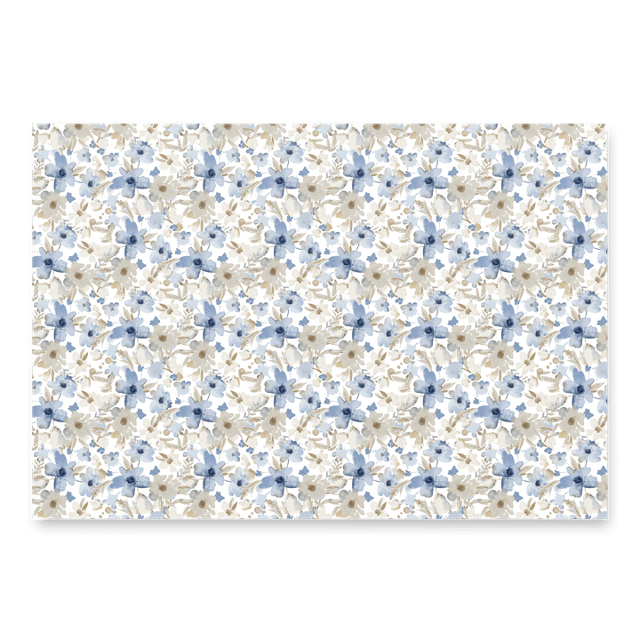 Blue Grey Flowers Paper product image (2)