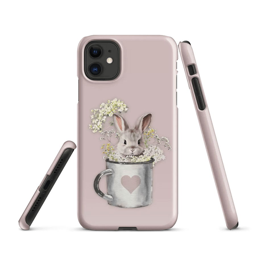 LITTLE BUNNY IN A MUG - BLUSH ROSE - SNAP IPHONE CASE product image (3)