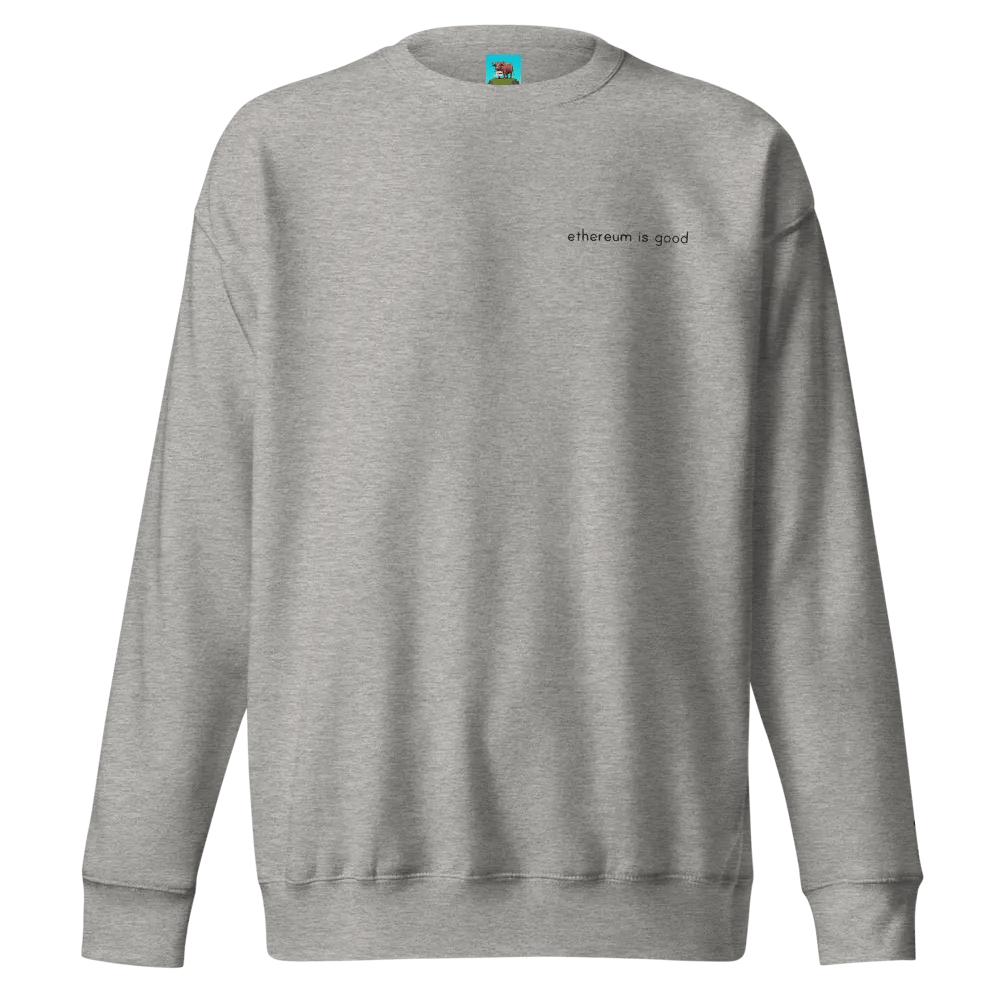 Ethereum is good crewneck (grey) product image (1)