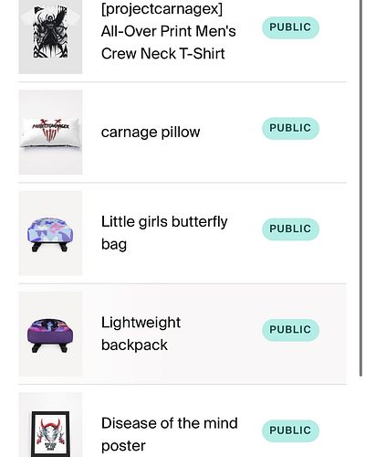 Merch store is up and running! First 2 orders put in 1 was delivered the other is processing!!! I’m so happy