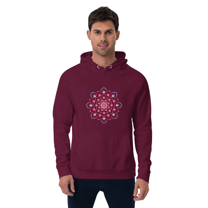 Purple and Pink Dot Mandala Unisex Eco Hoodie product image (2)