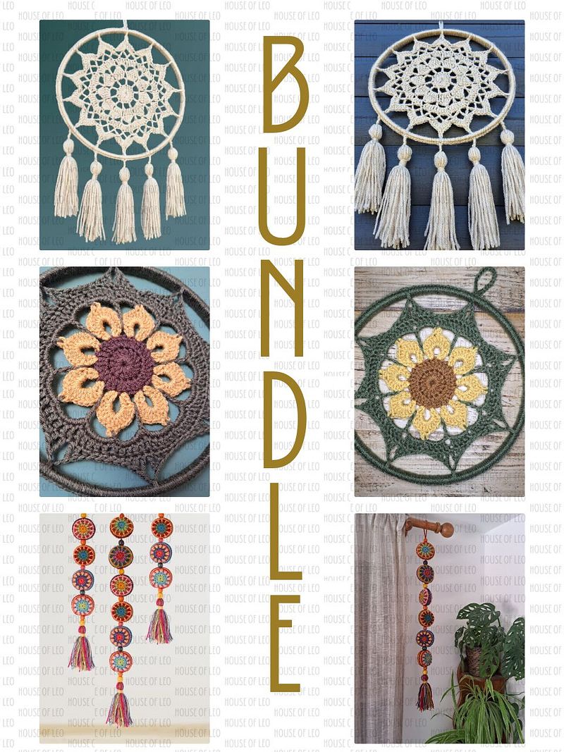 Crochet Wall Art Bundle, 3x Patterns