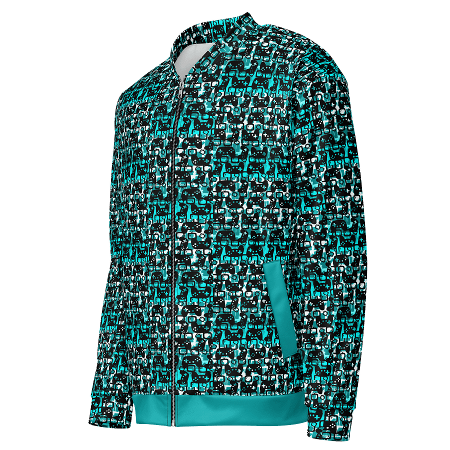 Story Lover Unisex Bomber Jacket (Teal and Black) product image (3)