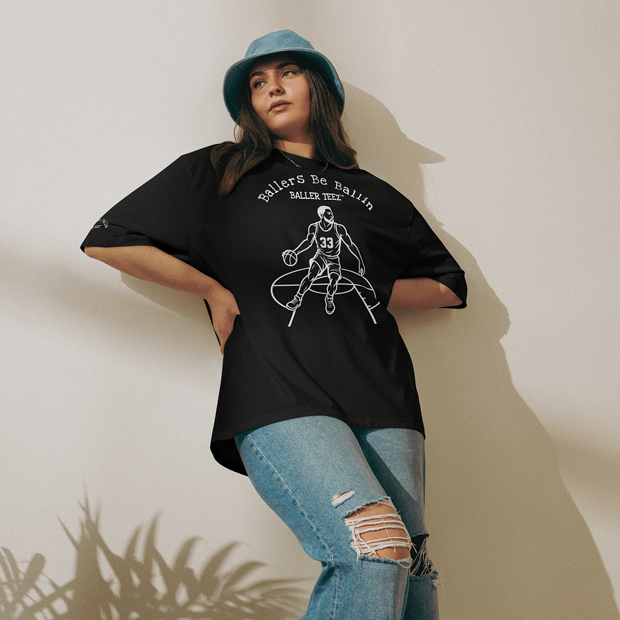 Baller Teez Oversized Black Heavyweight Tee product image (7)