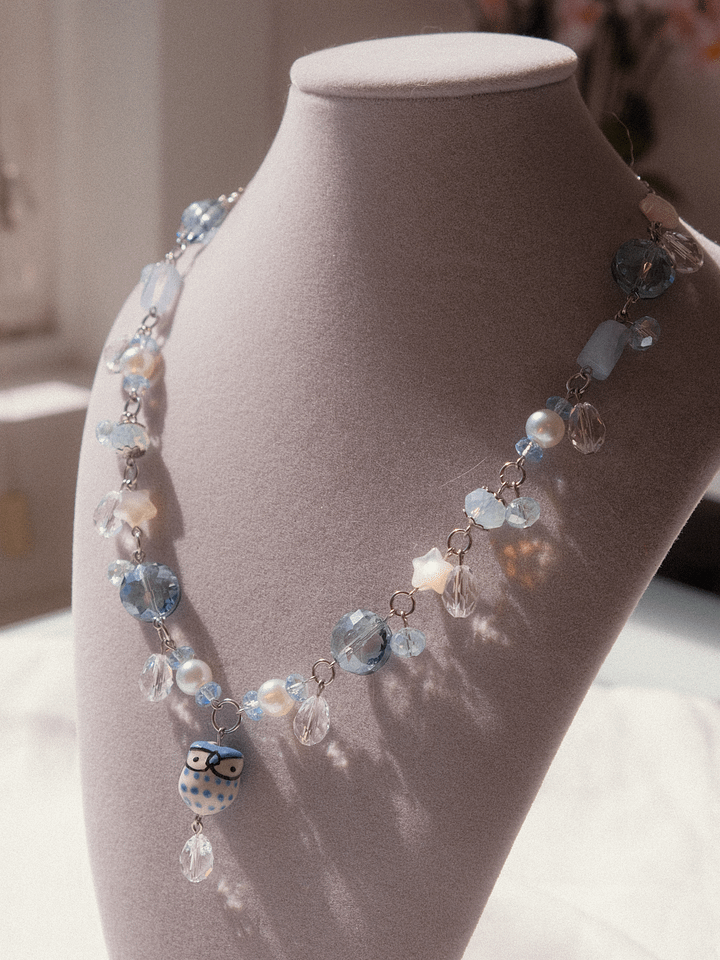 Owl of truth - Blue lace agate necklace 🦉 product image (1)