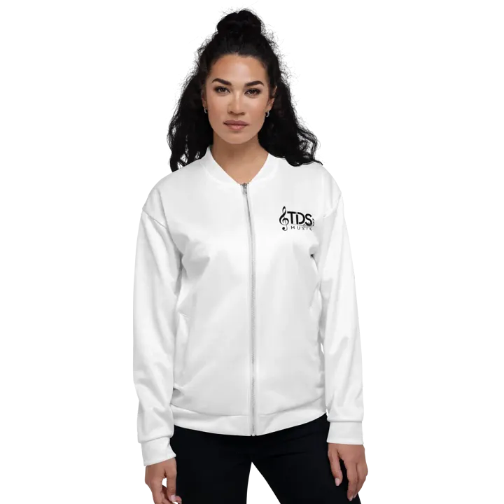 TDS Music Unisex White Bomber Jacket product image (1)