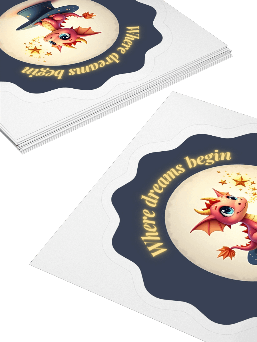 Where Dreams Begin – Cute Dragon Sticker product image (4)