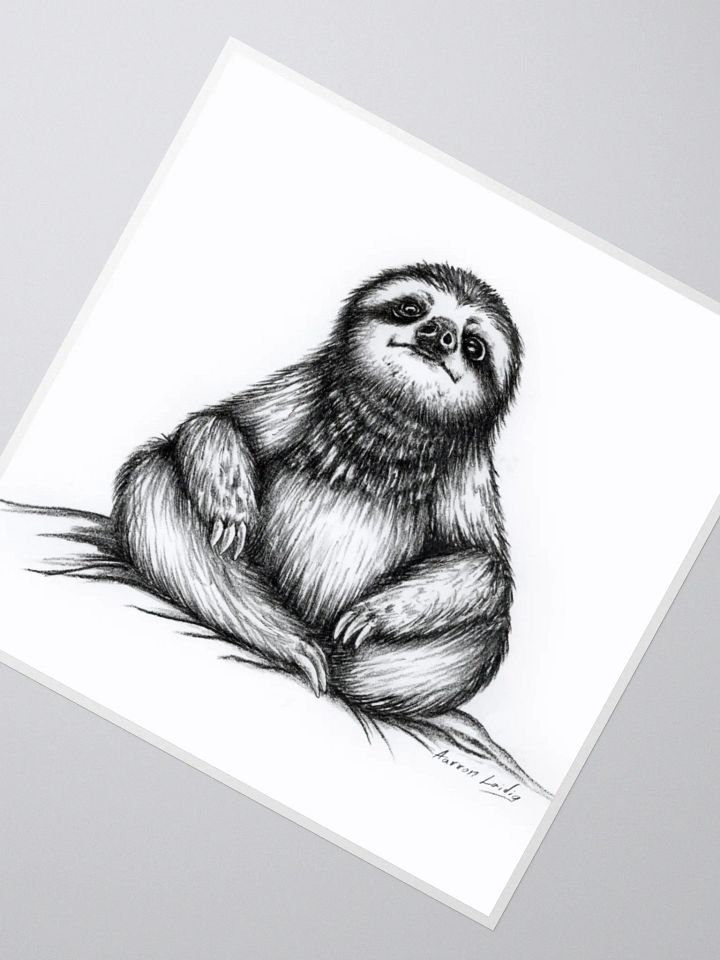 Stoic Meditation Sloth Vinyl sticker product image (6)