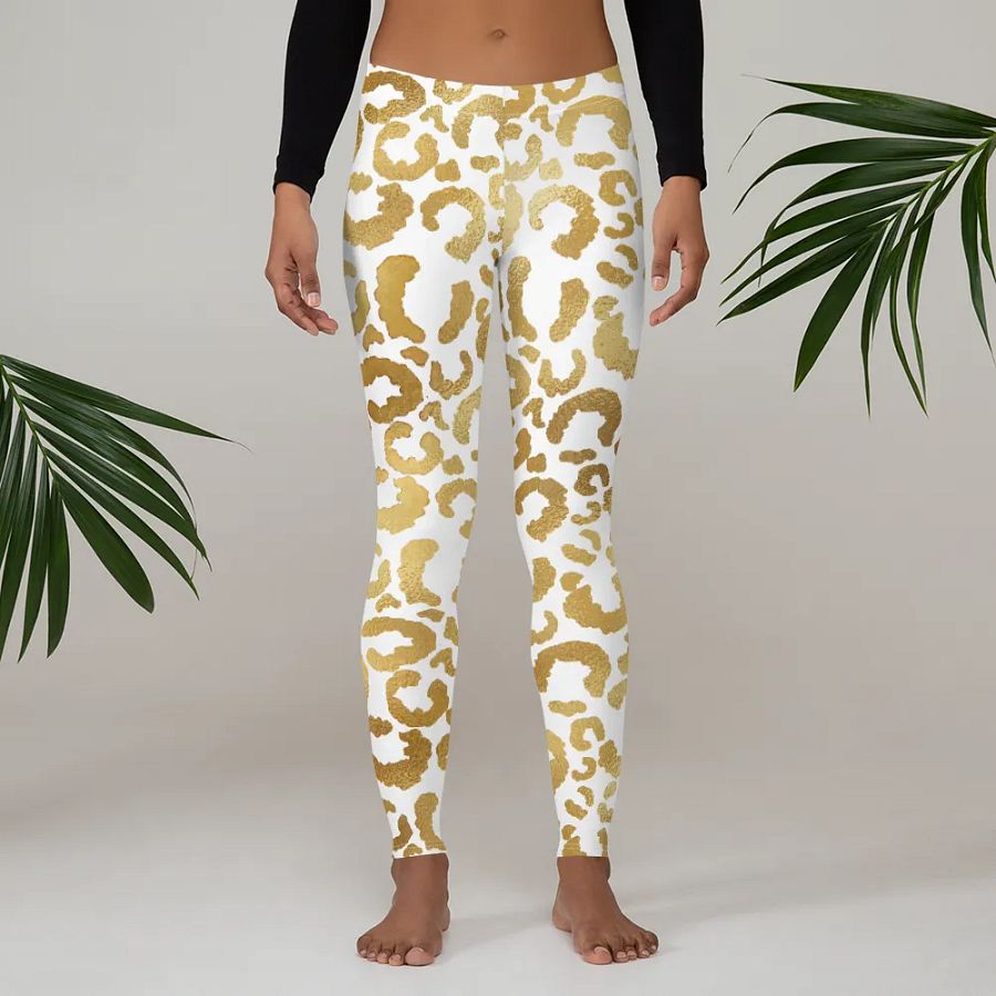 Gold Leopard Overlay Print Leggings – Luxurious, Bold & Fashion-Forward product image (3)