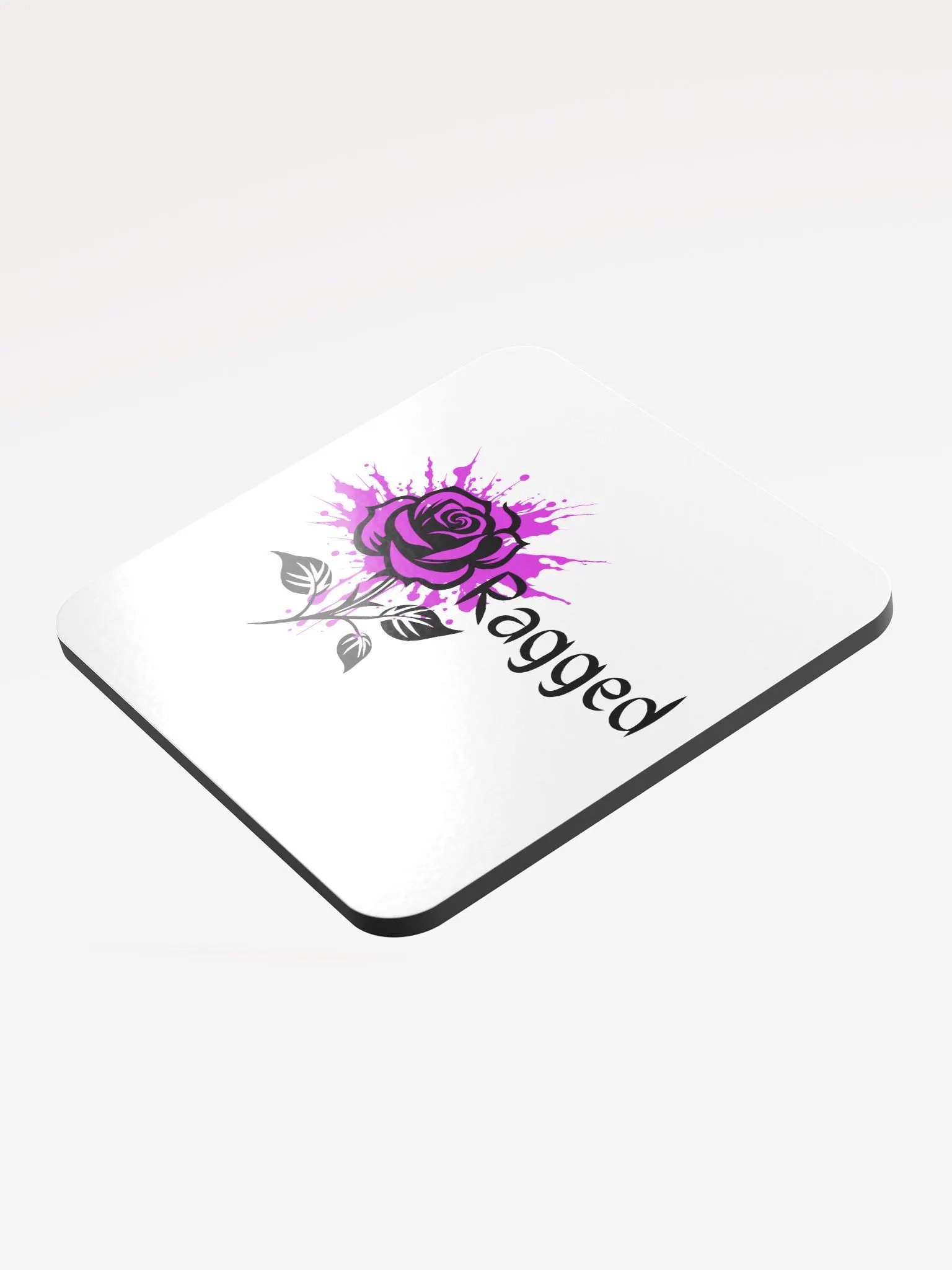 Ragged Rose Purple Glossed Cork Coaster product image (3)
