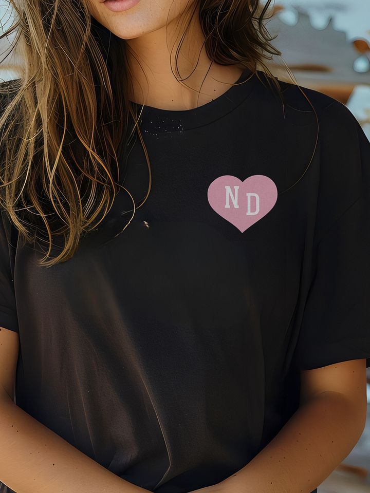 ND Heart Small Pink Heavyweight Unisex T-shirt product image (1)