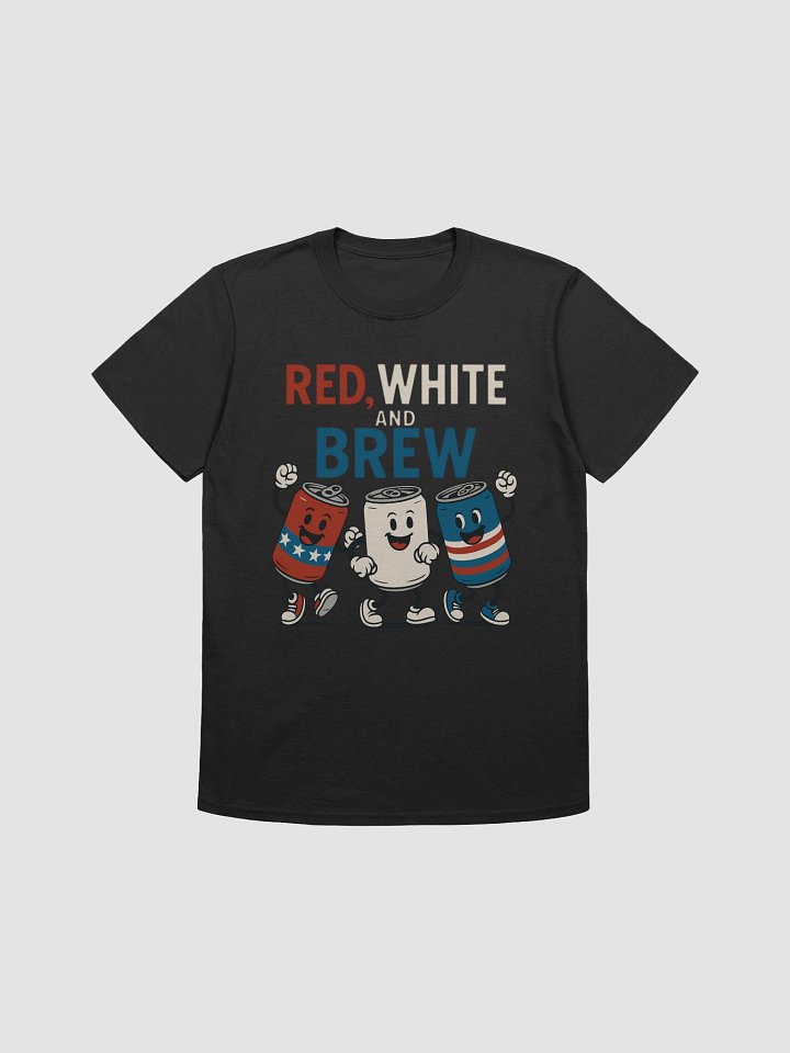 Red White and Brew 4th of July T-Shirt - Patriotic Beer & Soda Cans product image (3)