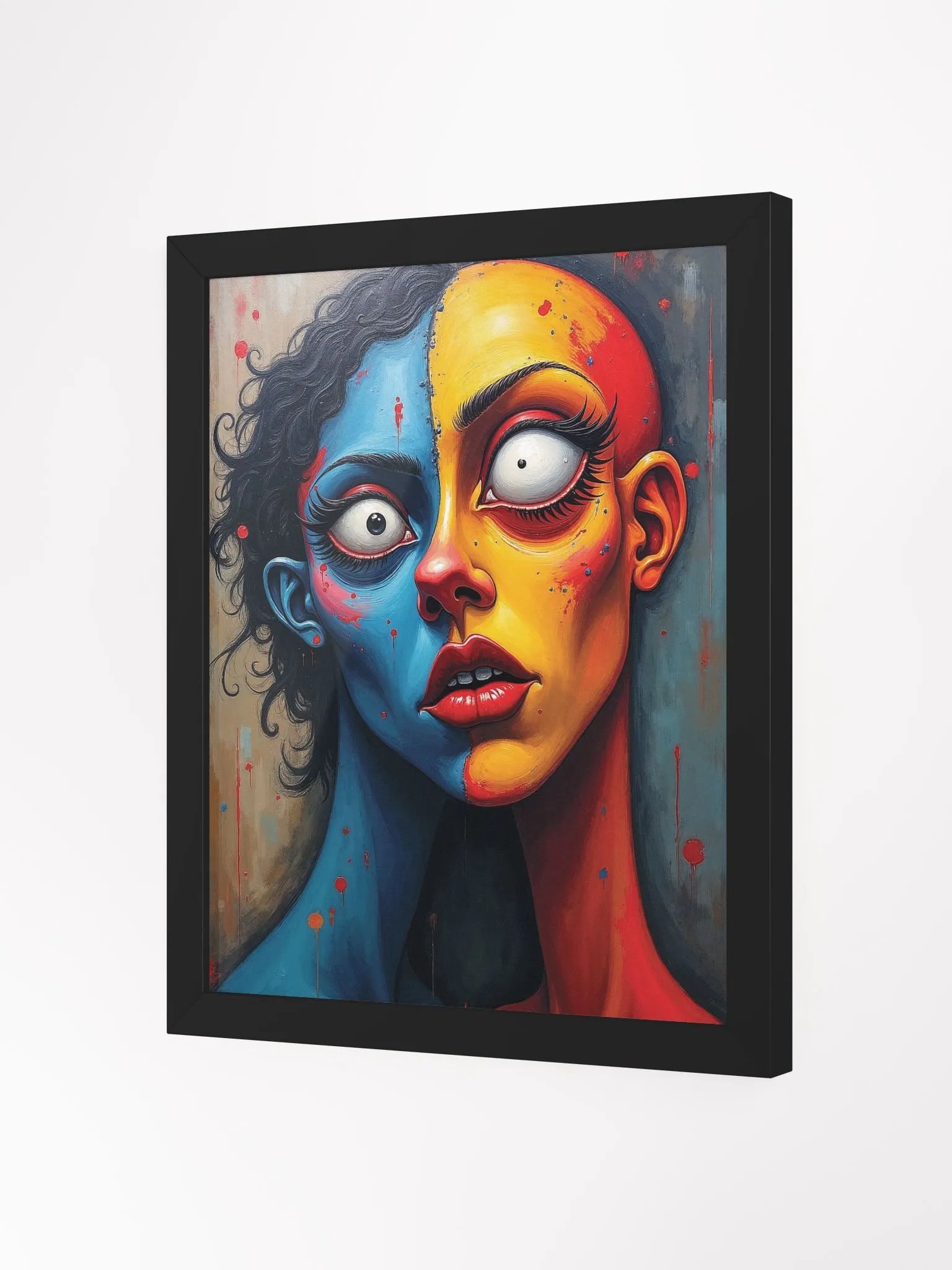 Surreal Split-Face Portrait Framed Print product image (9)