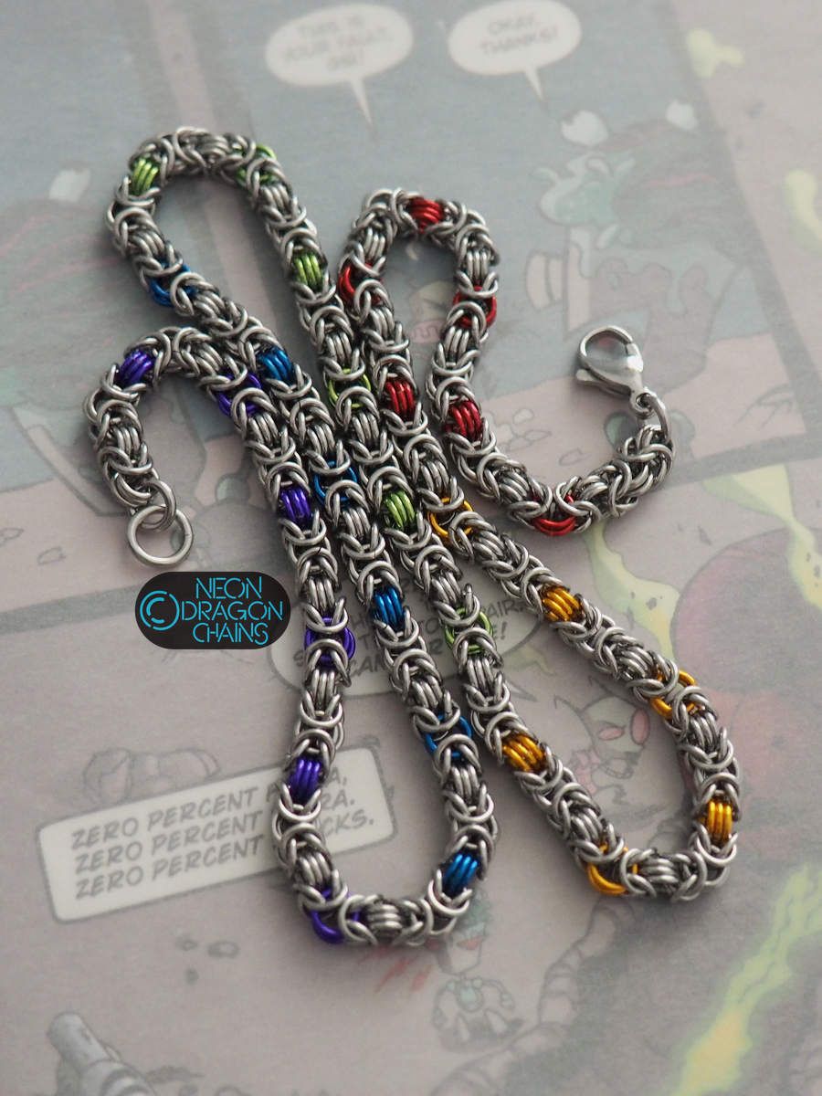 Pixie Byzantine Necklace / Rainbow Chrome OOAK product image (1)