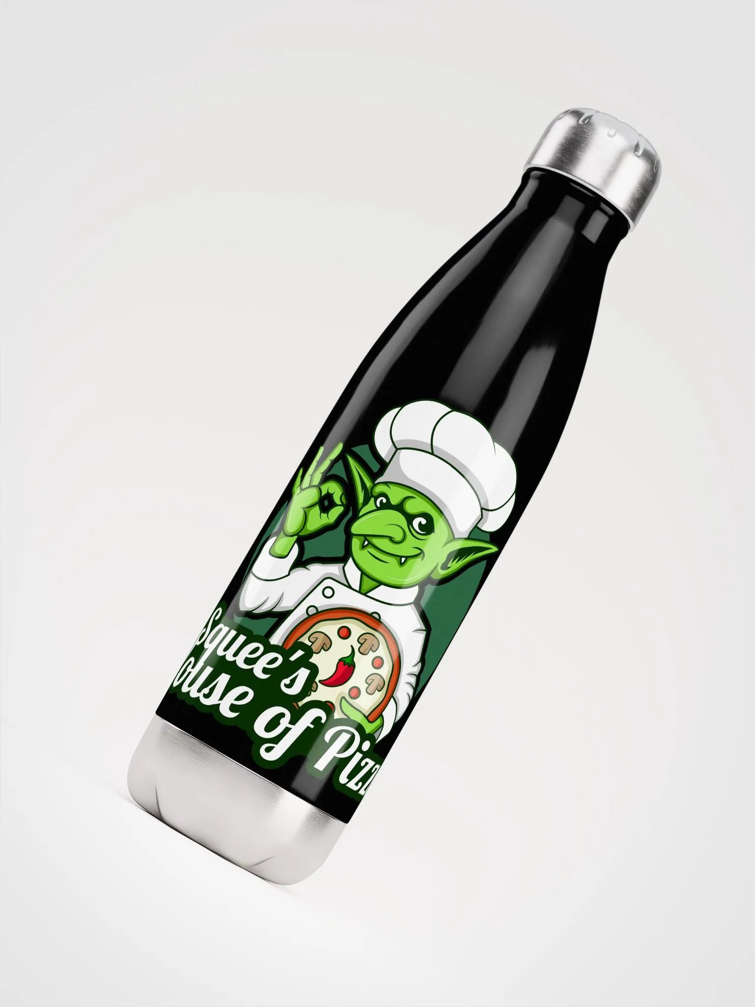 Squee’s House of Pizza Stainless Steel Water Bottle product image (4)
