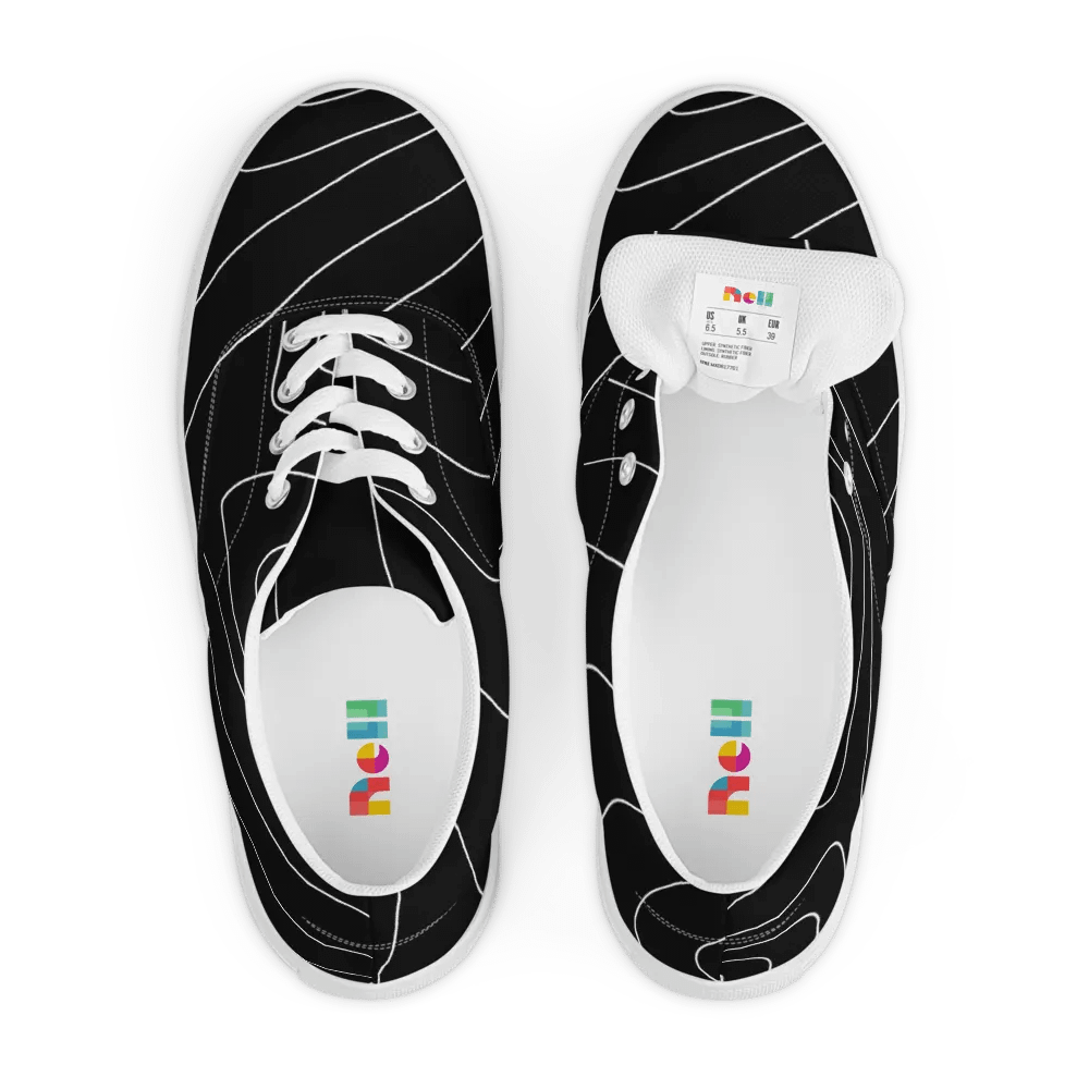 Topographic Lines Lace-Up Men's Canvas Shoes product image (6)