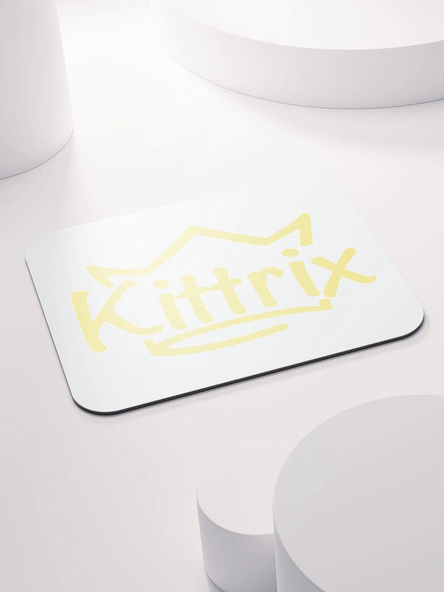 White & Gold Kittrix Mouse Pad product image (4)